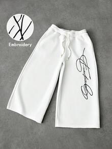 PAVTROS Quần nỉ nam phong cách đường phố phổ biến, thêu logo FREEDOM, thích hợp cho các hoạt động ngoài trời, lễ hội âm nhạc, hộp đêm, quà tặng cho bạn trai/chồng, quà kỷ niệm, dáng rộng, màu xám nhạt. - trắng - Xem 8