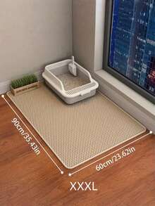 1pc Suitable For Small, Medium, And Large Double-Layer Waterproof Cat Litter Mats, Washable Cat Litter Cleaning Mat, 1.2 Cm Thick Cat Litter Box Mat - Coffee Brown - View 5