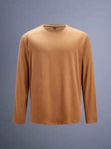 Driftmere 3pcs/Set Men's Basic Solid Color Crew Neck Slim Fit Long Sleeve T-Shirts, Casual Everyday Wear, Spring/Autumn, Fall Clothes - Multicolor - View 1