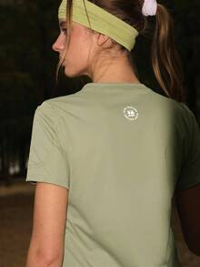 In My Nature 女士纯色圆领短袖休闲户外运动T恤 - 綠色 - 查看 7