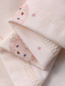 DAZY Young Girl Cartoon Print Long Sleeve Button-Up Top And Pants Pajama Set Spring - Apricot - View 8