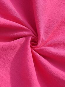 Vivid Eden 女士纯色褶皱休闲中长连衣裙，适合约会和外出，100%纯棉面料，适合度假、休闲穿搭、沙滩装、女士沙滩装、狂欢节服装、女士狂欢节服装、女士情人节服装、夏季度假服装、适合春夏假期、女士休闲装、女士休闲夏季连衣裙、女士度假连衣裙、女士夏季长裙、女士休闲夏季连衣裙、女士休闲长裙 - 玫紅色 - 查看 8