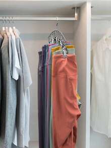 1 件衣架，可旋转挂架，节省空间的弧形衣架，适用于瑜伽裤和紧身裤 - 带 10 个夹子的壁橱整理器，裤子袜子衣架，适用于服装店情人节、情人节婚礼、生日 - 灰色 - 查看 4