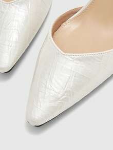 CUCCOO BIZCHIC Women's Minimalist Solid Color Peep Toe High Heel Sandals Valentine's Day - White - View 8