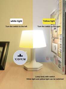 USB充电式可调光LED台灯，带环境夜灯功能，适用于房间。 - 彩色 - 查看 6