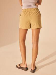 Aralina Leisurewear Active Spring Summer Beach Drawcord Vacation Running Short - Rust Brown - View 5