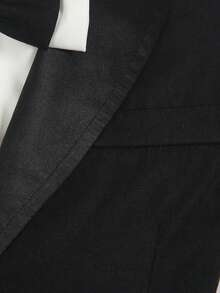 4-7 Years Old Boys 3 PiecesGentleman Suit Set, Including Long Sleeve Jacket, Pants And Detachable Bow Tie, Suitable For Birthday Party, Wedding, Christening, School And Other Occasions, Spring/Summer/Autumn/Winter - Black - View 8