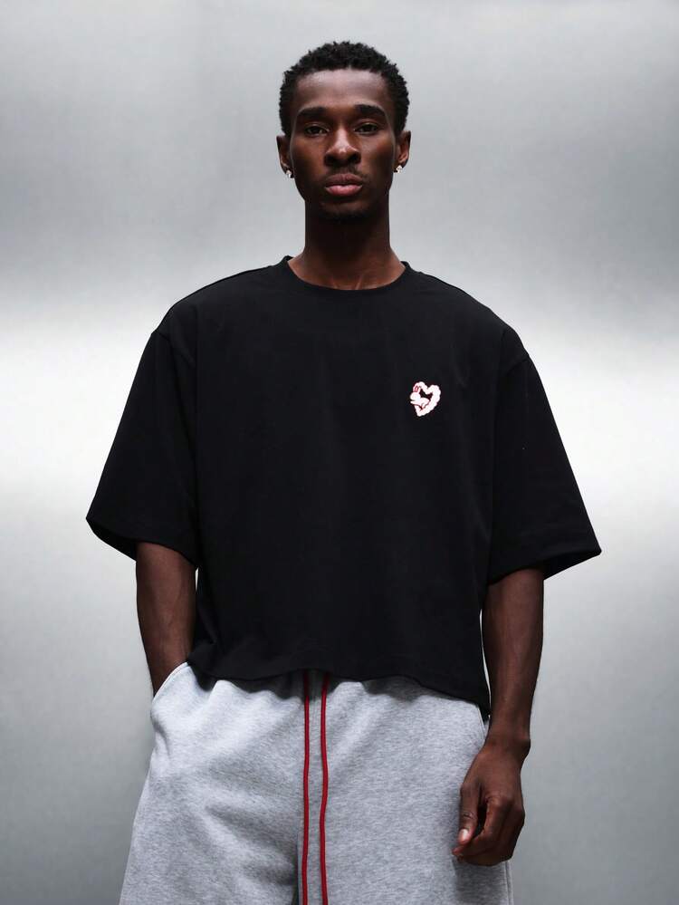 PLAYBOY X SUMWON Oversize'owa koszulka z nadrukiem w kształcie serca