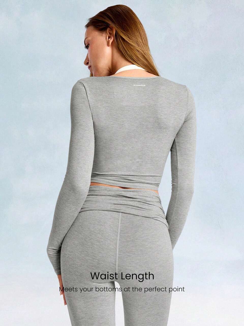 Softy Velvaire Weekend Flow Super Soft Stretchy 2-Piece Twisted Front Waist Length Layered Thumbholes Yoga Pilates Top Studio Daily Casual Wear