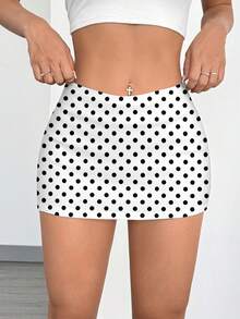 Comfortcana Bộ 2 chân váy ngắn chấm bi kiểu dáng thường ngày, đa năng cho mặc hàng ngày, dự tiệc, đi sân bay, thoải mái cho mùa xuân/hè và các lễ hội. - Nhiều màu - Xem 7