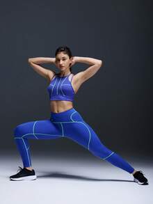 Powerista Leggings de fitness décontractés à taille élastique pour femmes - bleu indigo - Voir 5
