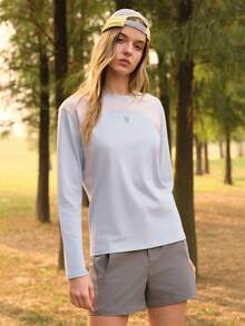 SHEIN In My Nature Women's Letter Print Round Neck Long Sleeve Casual Outdoor T-Shirt