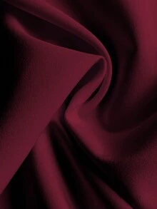 GlowEve CURVE 大码纯色简约休闲长袖衬衫 - 酒紅色 - 查看 4