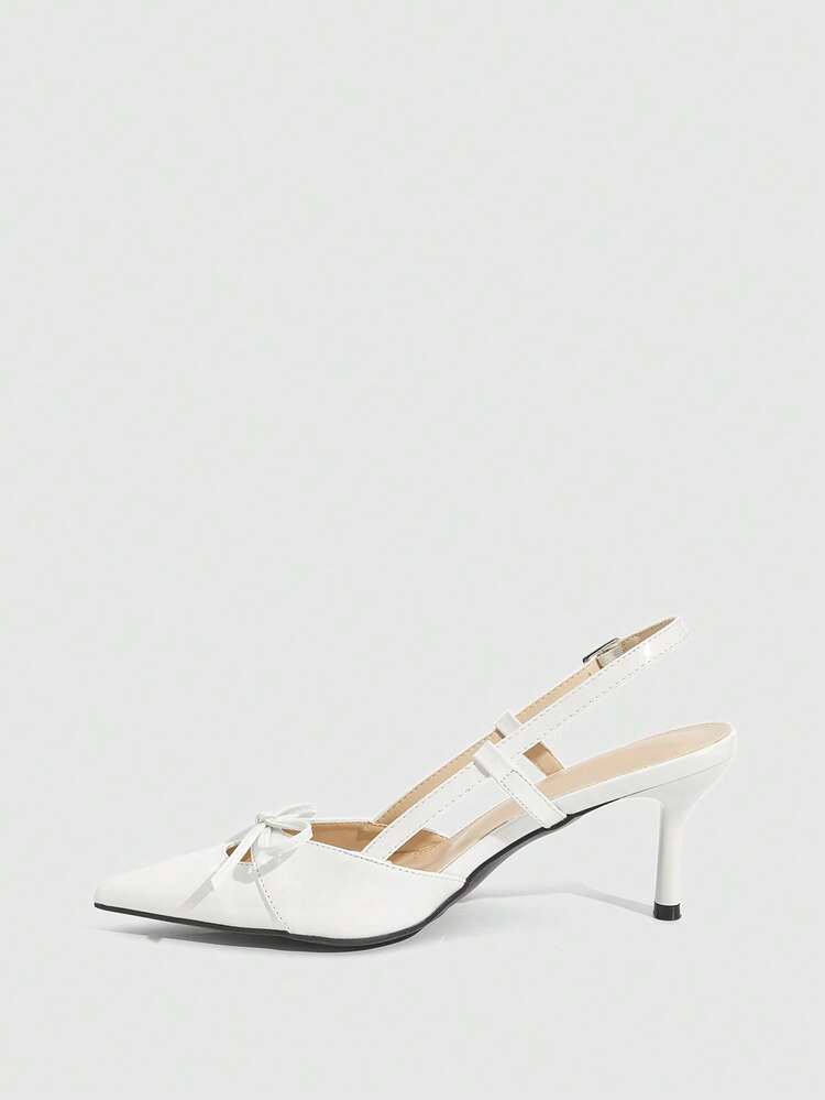 CUCCOO SZL European And American Style Women's High Heels Closed Toe Sandals 2026 Spring And Summer New Pointed Bow Commuter Stiletto Shoes