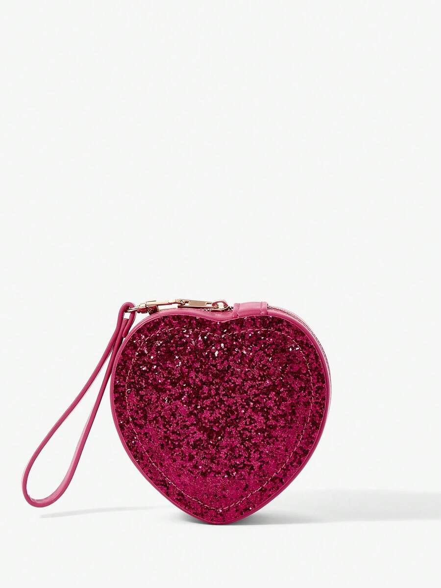 SHECARRY Fashionable Retro Heart Embroidery Handbag Box - Rose Red - View 1