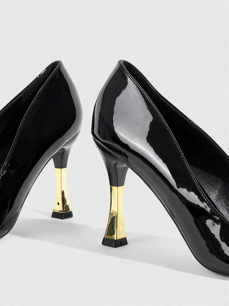 CUCCOO SZL Women's Pointed Toe Color Block High Heel Pumps, Stylish Sexy Commuter Dress Shoes For Work, Party, Evening