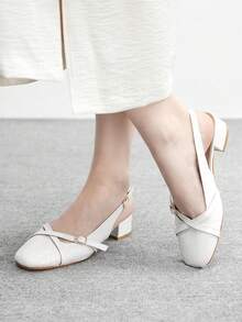 CUCCOO BIZCHIC Damen Schnallen Design Mode High Heels für den täglichen Gebrauch - Weiss - Übersicht 5