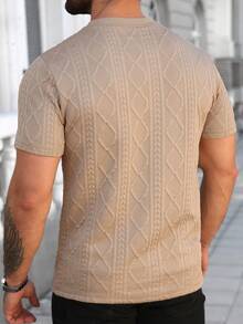 Manfinity Homme Áo thun nam cổ tròn tay ngắn thoải mái, bán chạy nhất, phù hợp cho các dịp thường ngày, công sở, kinh doanh, hẹn hò, giải trí, tiệc tùng, tụ họp. Áo thun mùa xuân/thu được ưa chuộng. - Màu Khaki - Xem 2