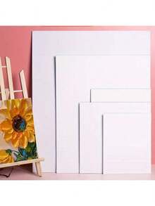 4PCS/Set, Blank Canvas Board, Professional Grade Drawing Board Suitable For Acrylic, Watercolor, Egg Color Pigments - Adult Professional Art Supplies - Suitable For Handmade Crafts Production On Thanksgiving And Valentine's Day - White - View 2