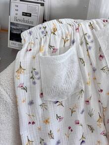 GlowEve Quần ống rộng màu trắng phối ren dành cho nữ, kiểu dáng thường ngày, thích hợp cho mùa hè. - trắng - Xem 3