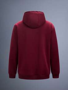 Driftmere 1pc Thick Sherpa Zip-Up Hoodie Jacket For Men Long Sleeve, Casual Knit Fleece - Red - View 2