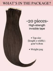 20PCS Straight Tape In 100% Human Hair Extensions 14-24inches 50G/Pack For Salon Natural High Quality Real Remy Human Hair Silky Seamless Invisible PU Tape In Hair Extensions Winter Christmas Halloween Costumes Autumn Outfits Women Fall Outfits - S2A - View 4
