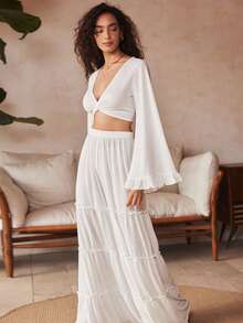 Lullawish Bohemian Style Women Pajama Set - White - View 5
