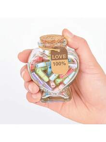 1PC,Message In A Bottle Cute Things Gifts For Boyfriend/Girlfriend,Capsule Pills Love Message Note In A Glass Bottle,Cute Love Pills Smiling Face Love Friendship Letter With Wishing Bottle,Valentines Day Love Capsule Letters Romantic Paper Love Message - Message In a Bottle - View 2