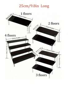 黑色展示架，多功能展示架，可用于摆放化妆品/香水瓶/手工制品/眼镜等，适用于客厅/卧室展示。返校季必备 - 彩色 - 查看 3
