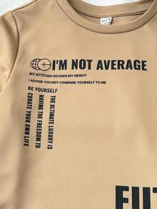 SHEIN 8件套/套 青少年男童休闲宽松字母图案圆领T恤和短裤套装，适合通勤、上学、日常穿着、运动、春夏穿着 - 彩色 - 查看 3