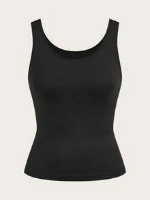 SHEIN EZwear 多色针织女式百搭背心，多件装 - 黑色 - 查看 6
