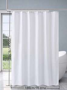 1 件装防水防霉涤纶易清洁纯色浴帘，适用于浴室、酒店、家庭等场所，防水防霉涤纶材质，浴室装饰 - 白色 - 查看 16