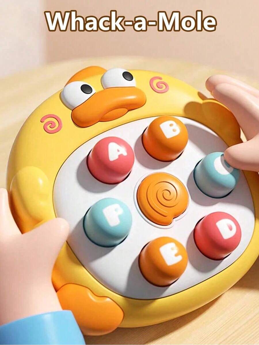 1pc Whack-A-Mole Mini Handheld Toy, Interactive Educational Toy For Toddlers, No Battery Needed Multi-Color Design, Suitable Gift For Kids 3+ Years Old , Christmas Birthday - Multicolor - View 1