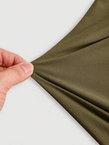 SHEIN MOD Áo nữ dáng ôm màu trơn, đa năng, thích hợp mặc 3 kiểu mùa hè, cổ đổ, trễ vai, kiểu dáng thời trang, dự lễ hội, đi biển, tiệc trà, kín đáo, dự dạ hội, áo dễ thương. - xanh quân đội - Xem 10