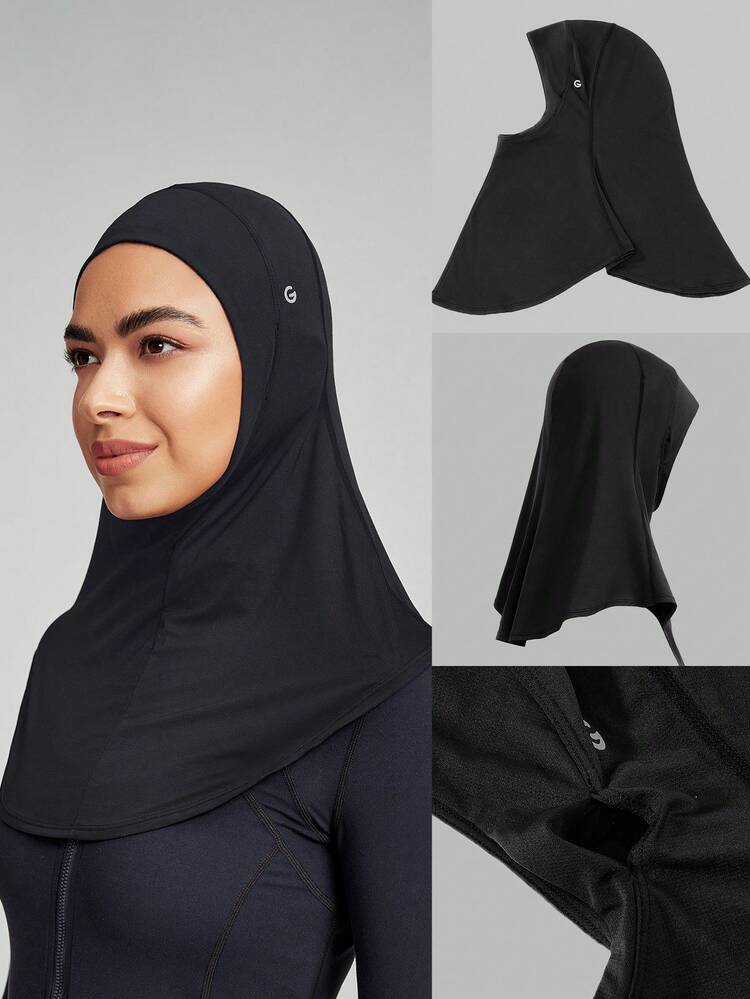 Breathable Mesh Hood Hijab With Silicone Logo Running Workout Daily Casual