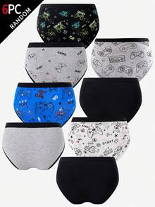 6 chiếc/gói Quần lót nam in hình tay cầm chơi game nhiều màu sắc, chất liệu cotton pha mềm mại, thoáng khí. - Nhiều màu - Xem 2