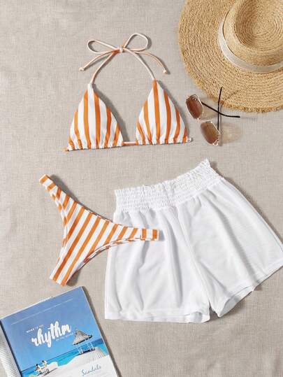 Swim Mod 3pcs Women Beach Vacation Bikini Swimsuit Set