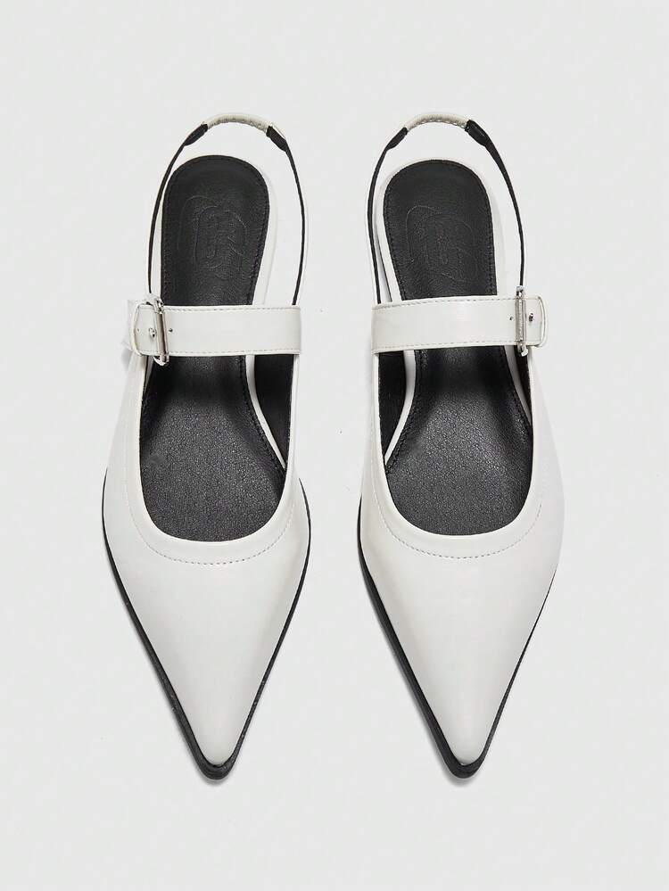 CUCCOO BIZCHIC Women's Pointed Toe Buckle Design Casual Flat Shoes Valentine's Day Spring Shoes