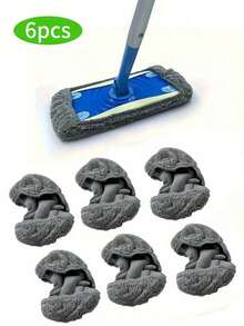 2/4/6/8PCS Green Reusable Mop Pads Refills Fit For - Washable Microfiber Wet And Dry Mop Pad Compatible With Sweeper Mops, Perfect For Surface And Hardwood Floor Cleaning(Mop Is NOT Included) - Dark Grey - View 10