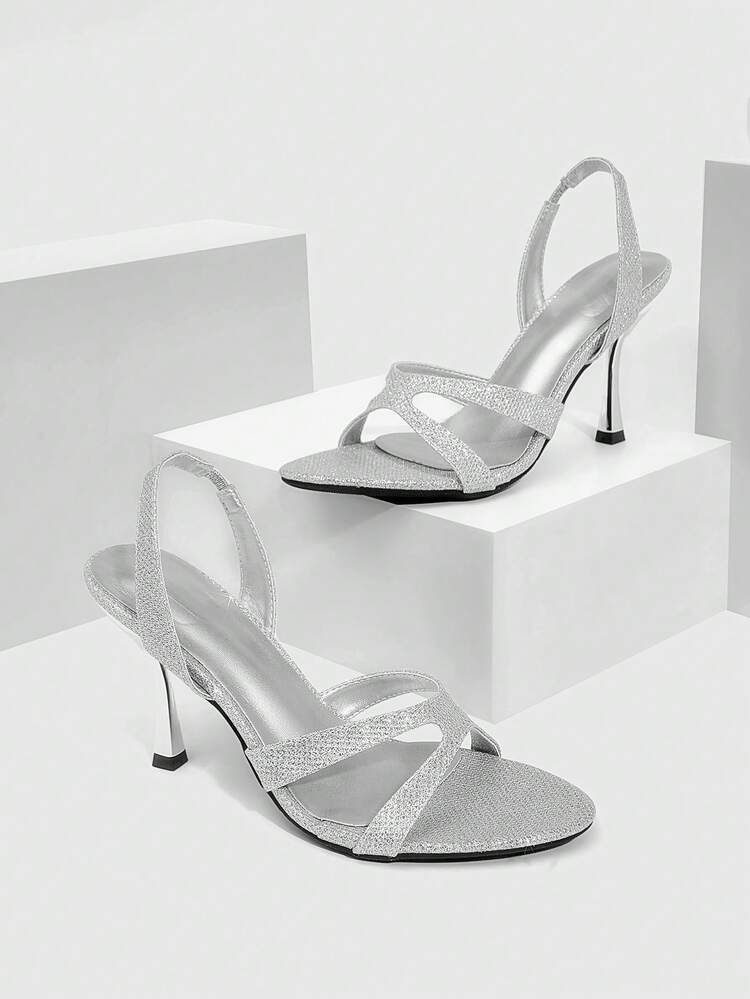 CUCCOO SZL Women's Fashionable & Elegant Glitter Heeled Sandals Prom Heels