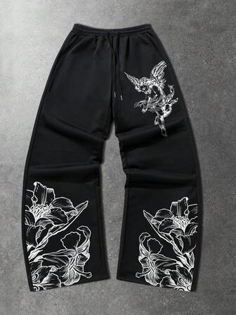 Men's Casual Printed Drawstring Sweatpants