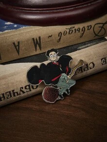 HARRY POTTER X SHEIN 1枚时尚女士可爱卡通人物图案胸针，奢华小众，休闲时尚，适合派对、音乐会/节日等场合 - 白金 - 查看 5