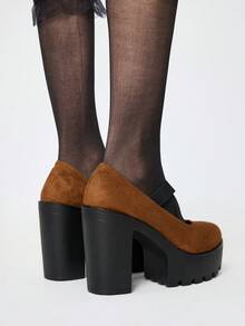 ROMWE Fairycore Tacones para mujer - Marrón amarillo - Ver 5