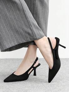 CUCCOO BIZCHIC 女士时尚优雅尖头高跟鞋，通勤百搭 - 黑色 - 查看 5