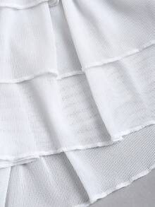 Sweetra Falda pantalón verde elegante, cómoda y versátil para vacaciones, de corte ajustado y estilo chic de alta calle para mujer, primavera/verano - Verde - Ver 6