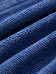 SHEIN Jupe en jean bleu Y2K avec décoration de nœud pour jeune fille, tenue de vacances décontractée de printemps et d'été pour filles, style bohème champêtre, tenues de plage pour filles - Jean brut - Voir 5