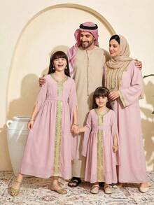 SHEIN رمضان
قرقيعان 
فستان العيد جلابيات رمضان 
جلابيات       
جلابيه       
الملابس التقليدية العربية      
Abaya       جلابية       
قفطان        جراب Girls' White Long Sleeve Slit Sleeve Design Dress With Golden Trim Ribbon Decor, Elegant & Graceful, Suitable For Holidays, Parties, Spring & Summer S For Girls Girls Dress Pink Abaya Abayas For Girls - Pink - View 4