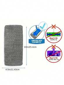 2/4/6/8PCS Green Reusable Mop Pads Refills Fit For - Washable Microfiber Wet And Dry Mop Pad Compatible With Sweeper Mops, Perfect For Surface And Hardwood Floor Cleaning(Mop Is NOT Included) - Dark Grey - View 8