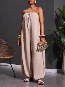 Veslaya Bộ jumpsuit dáng rộng không dây vai màu mơ cao cấp, chất liệu vải dệt họa tiết, dành cho nữ, thích hợp cho các dịp lễ hội âm nhạc, lễ Phục sinh, phong cách miền Tây, du mục, tiệc sinh nhật, lễ tốt nghiệp, đại học, sinh viên, thường ngày, dễ phối đồ, giải trí, kỳ nghỉ, du lịch biển, bãi biển, tắm nắng, xu hướng thịnh hành, thời trang đường phố, dự tiệc cưới phong cách Boho, đi làm, ăn sáng muộn, sân bay, tiệc tùng, dã ngoại ngày lễ, dạ hội sang trọng, vũ hội, thường ngày. Bộ jumpsuit dáng rộng không dây vai, ống côn, màu mơ cao cấp, chất liệu vải dệt họa tiết, dành cho nữ cỡ lớn. - Màu be - Xem 5