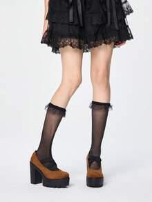 ROMWE Fairycore Tacones para mujer - Marrón amarillo - Ver 2
